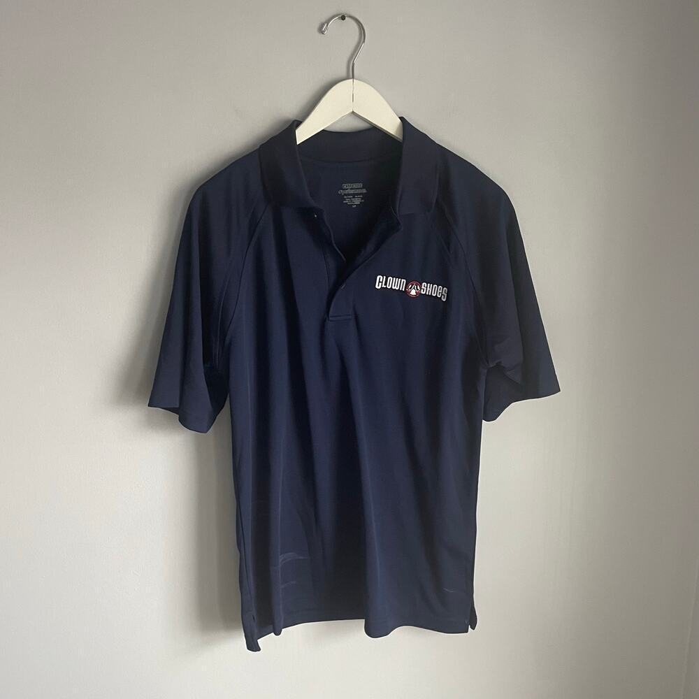 Clown Shoes Beer Polo Shirt Navy Blue Men's Extreme Performance Small Work